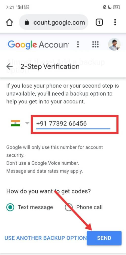 Seventh Step - Google Account Me Two Step Verification Kaise Lagaye