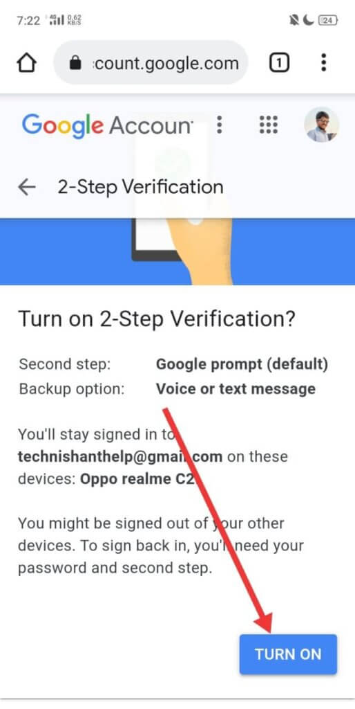 Ninth Step - Google Account Me Two Step Verification Kaise Lagaye
