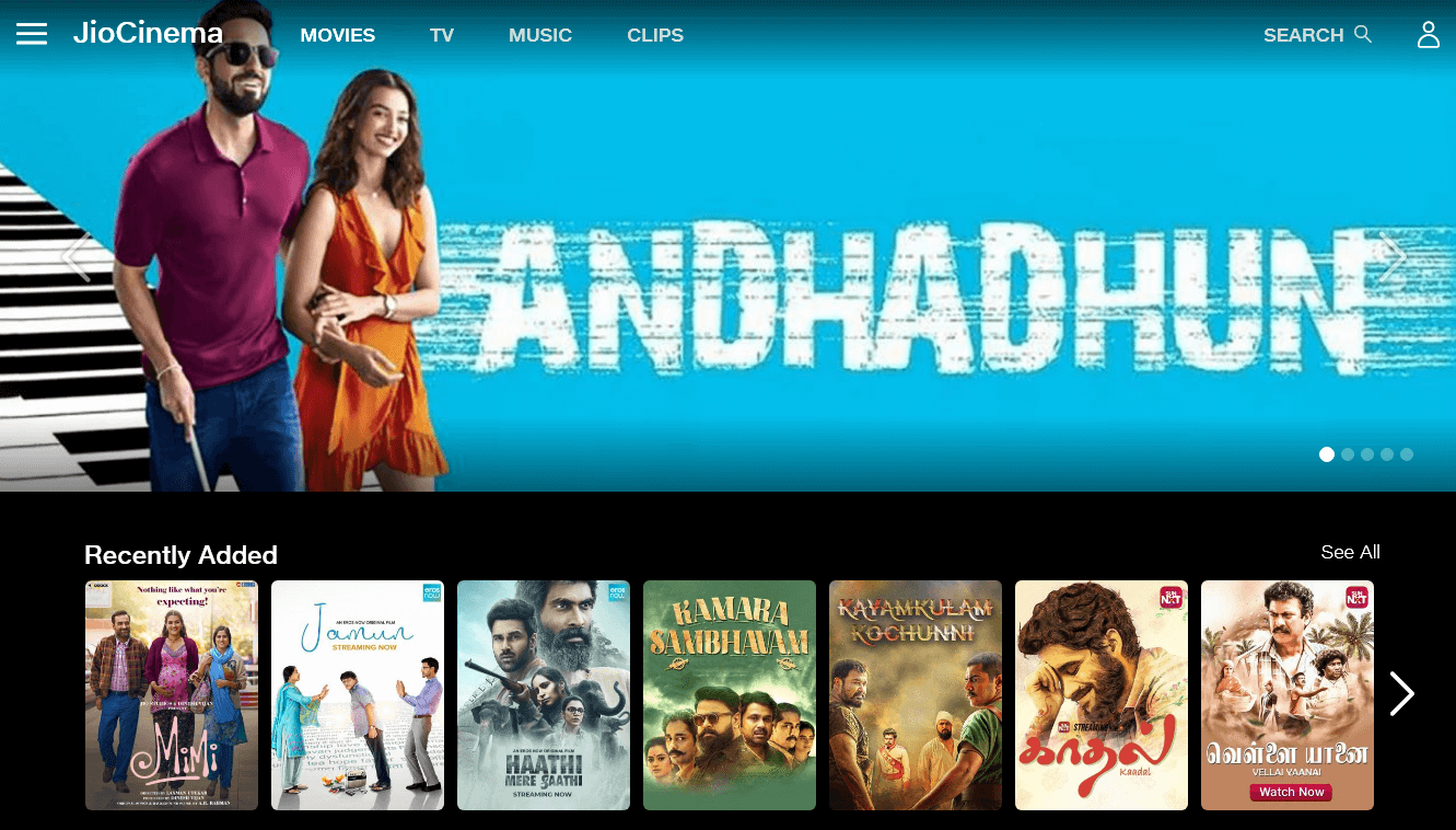 Free online movies on Jio cinema - only for Jio users